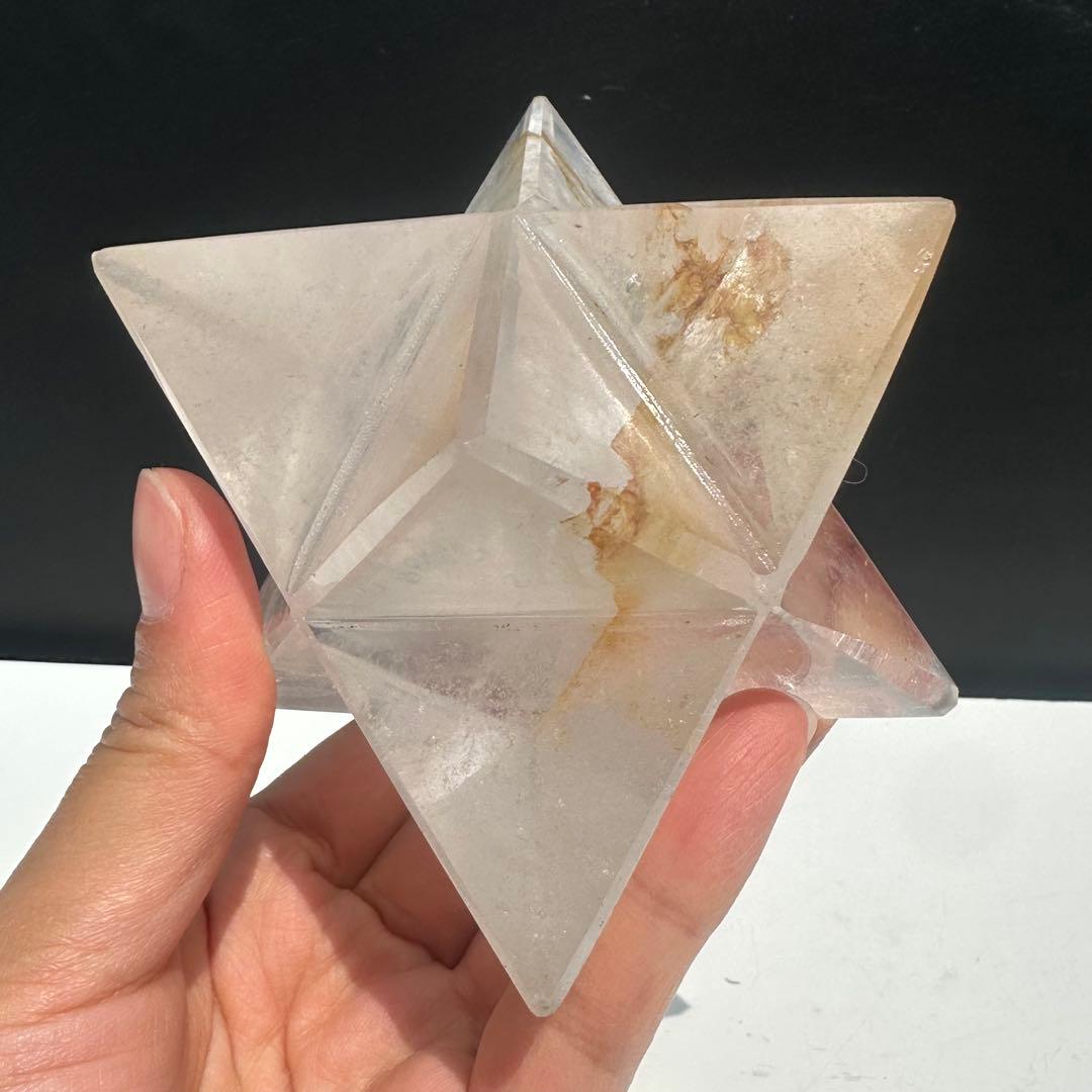 天然石マニカラン共生水晶のアステロイド　置物　彫物NO.041903