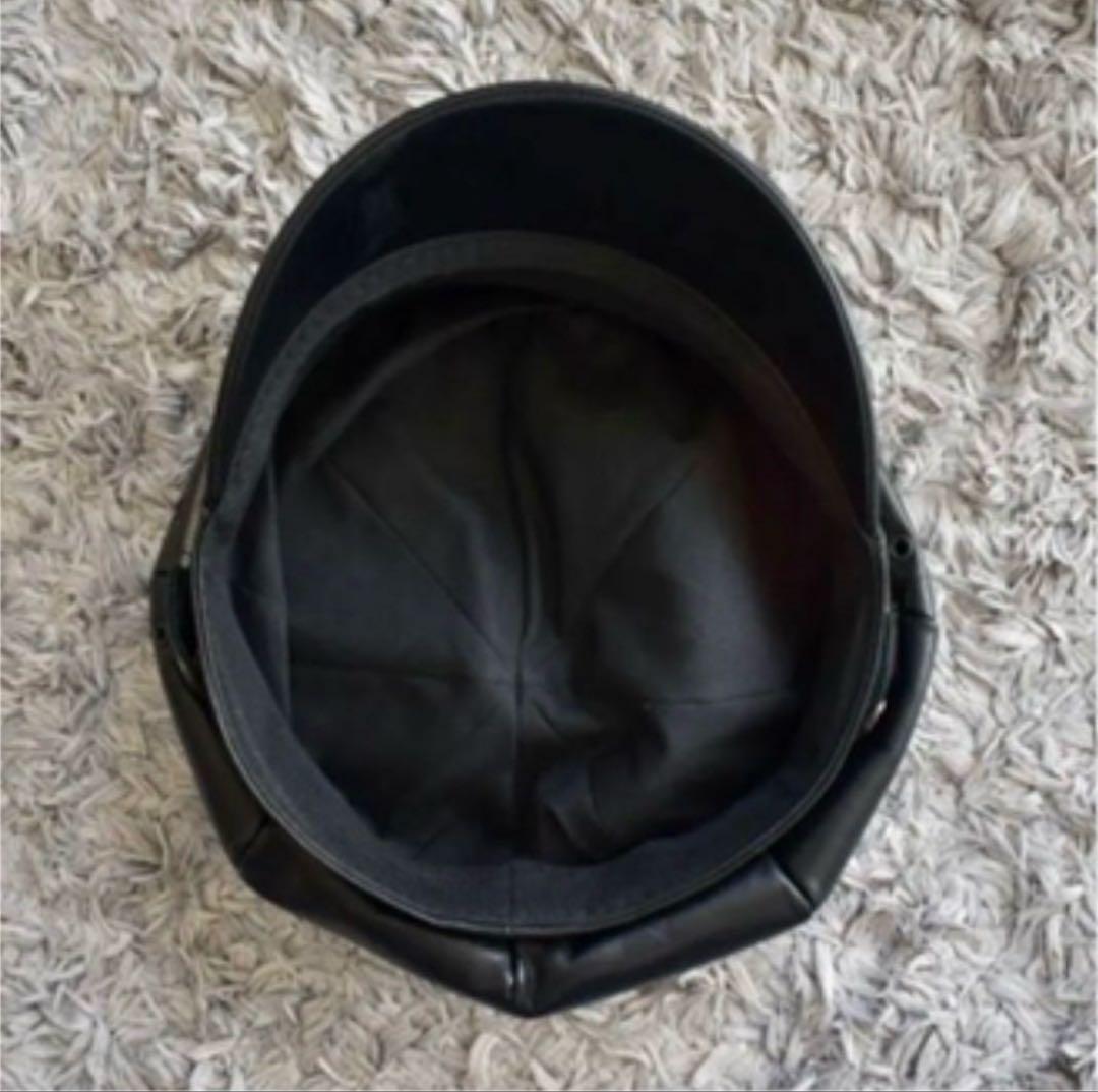 Christian Dada ブラックレザーキャスケット