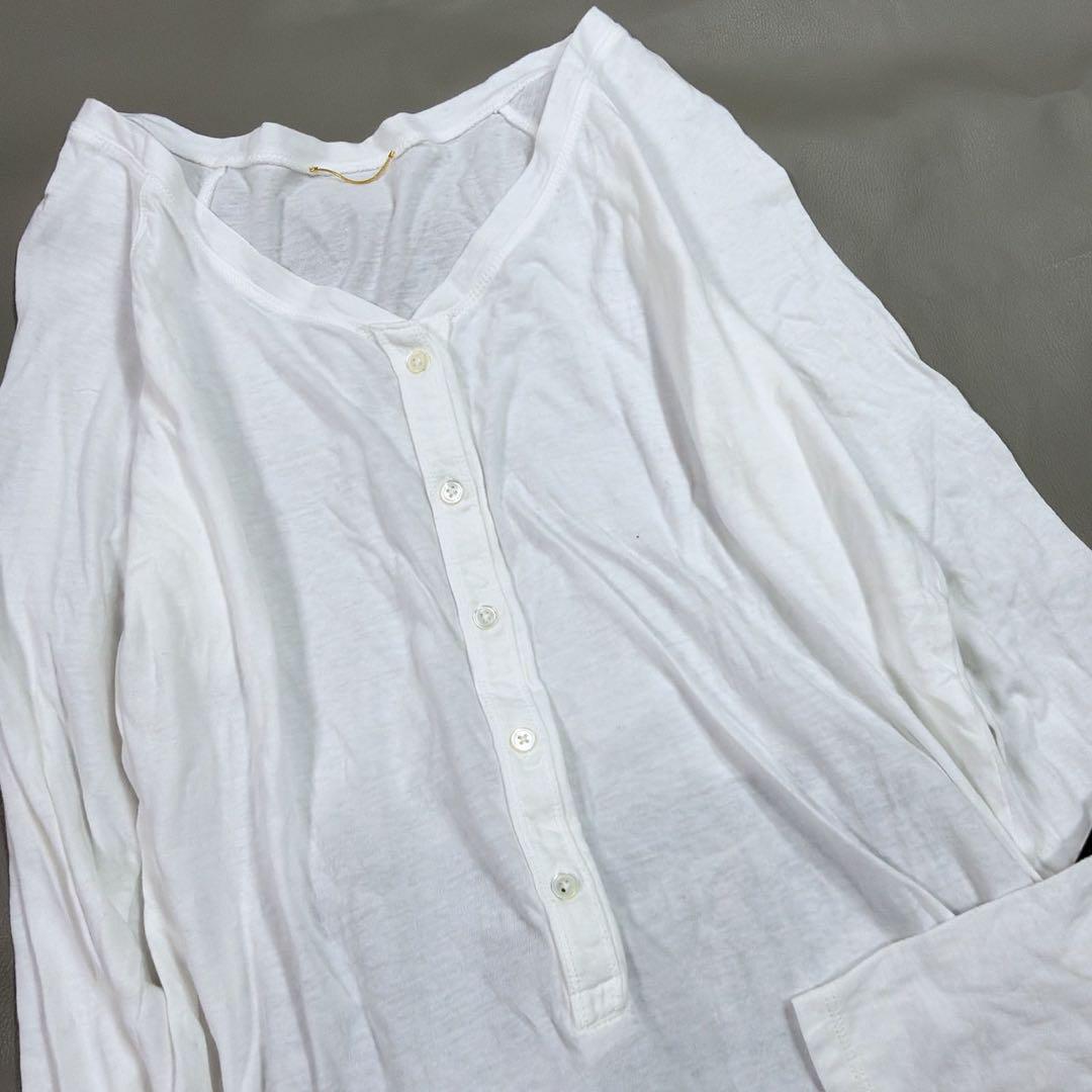 ドゥーズィエムクラス ヘンリーカットソー 白 無地 長袖