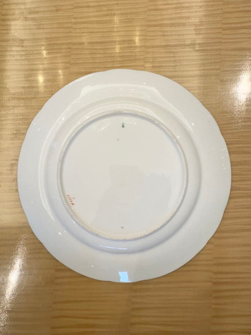 ミントン 1860年頃 金彩トルコ石ブルー花のガーランド プレート　ターコイズ