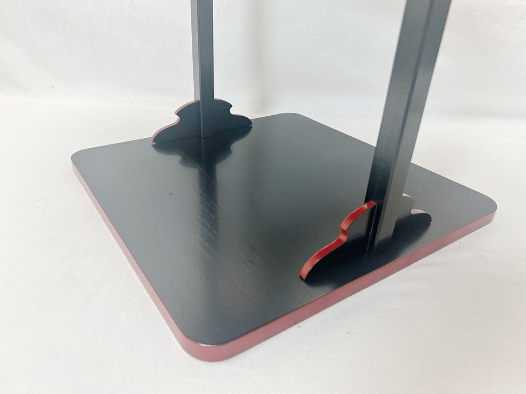 美品 茶道具 平悠棚 鵬雲斎好写 桐爪紅 柿合塗 組み立式 元箱