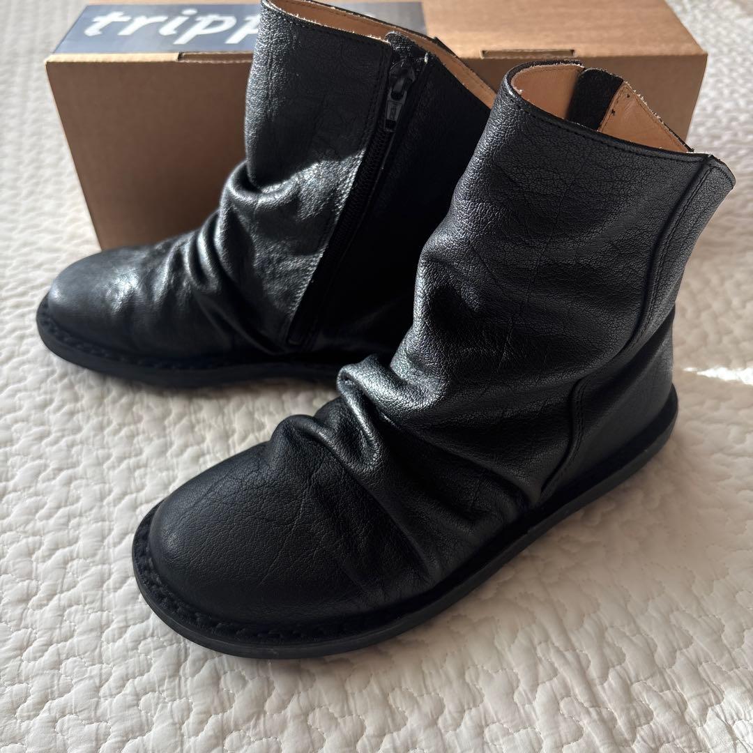 trippen サイドジッパーショートブーツ　プリーツ✴︎36