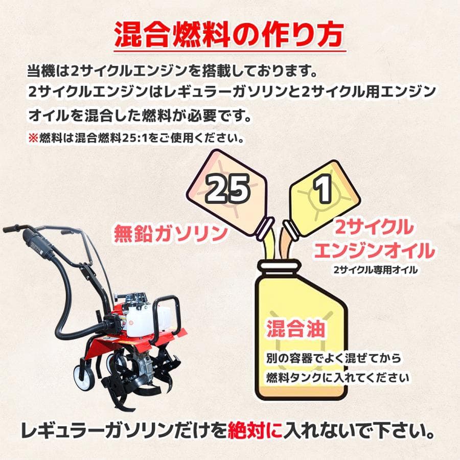 耕運機 エンジン式 排気量63cc 耕幅400mm 耕深150mm 小型 家庭用