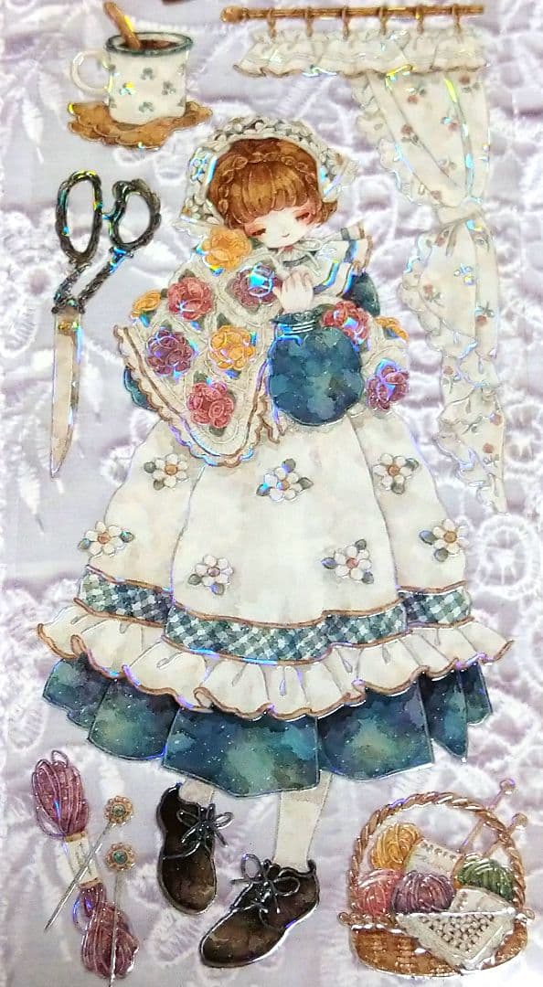 のこり２✩J620＃纤手遥望(贝壳光)Shine切り売り海外人物マステ女の子