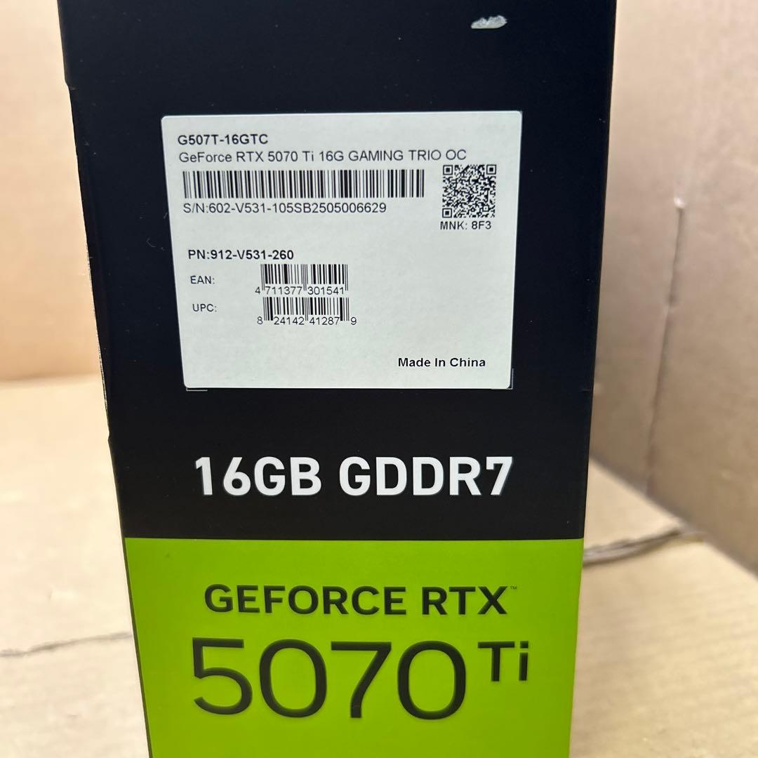 グラフィックボード・グラボ・ビデオカード MSI GeForce RTX 5070 Ti 16G GAMING TRIO