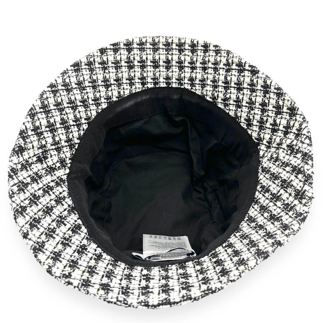 【未使用級】モンクレール　2023SS　ツイード　バケットハット　ロゴワッペン