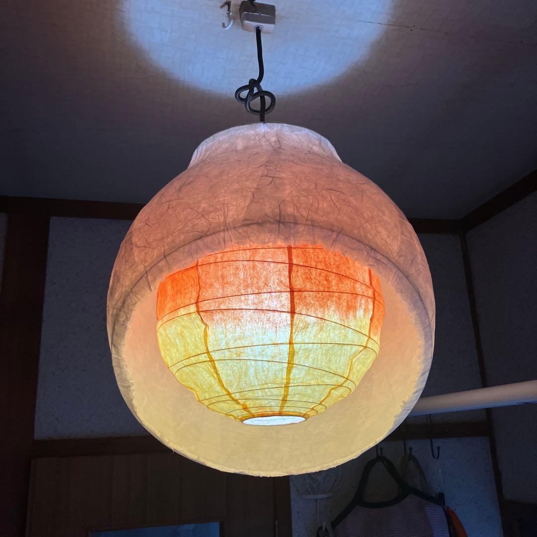 【中古】美濃和紙　月のあかり　和風　ちょうちんボール型照明