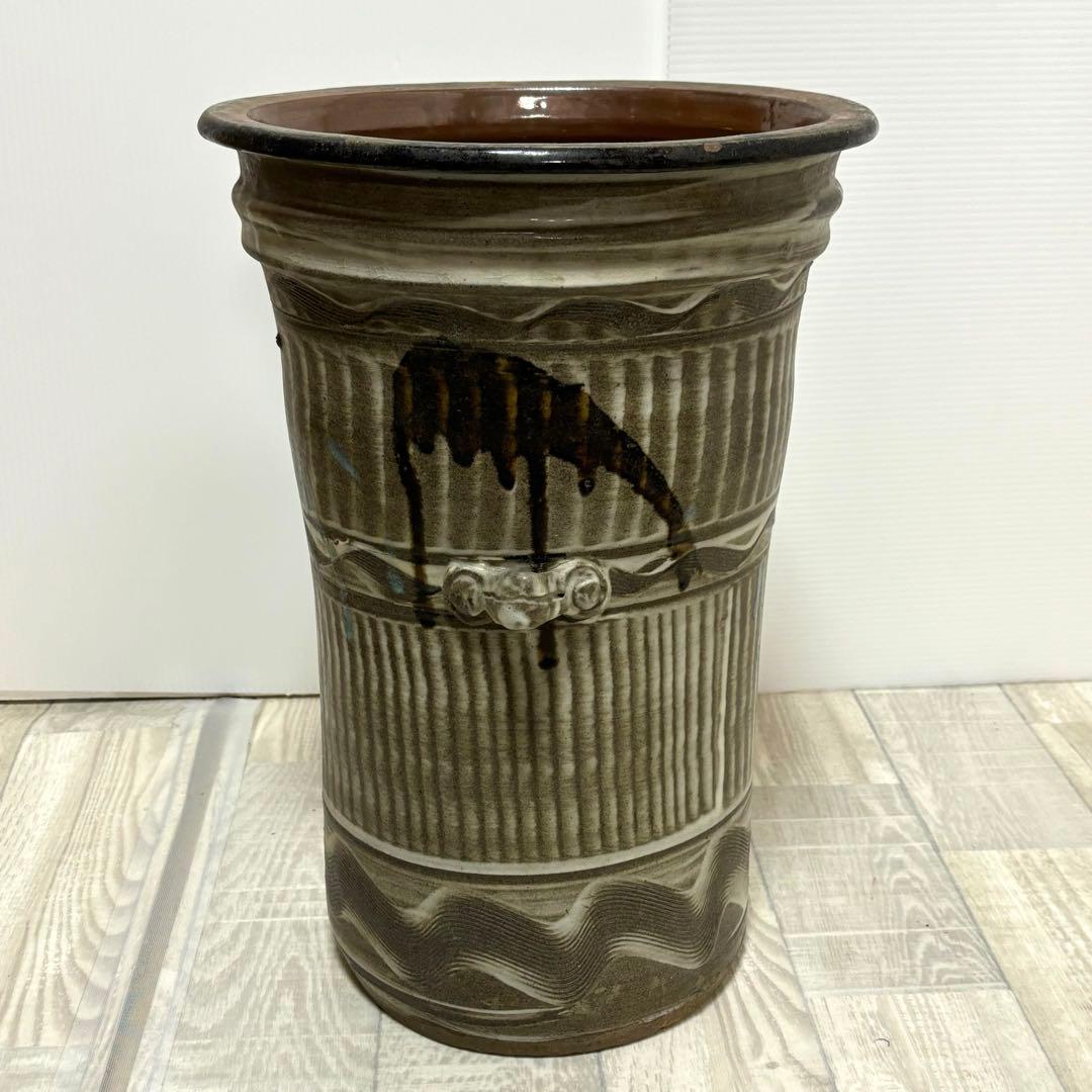 小石原焼　⭐︎傘立て　飛び鉋　睡蓮鉢　メダカ鉢　刷毛目