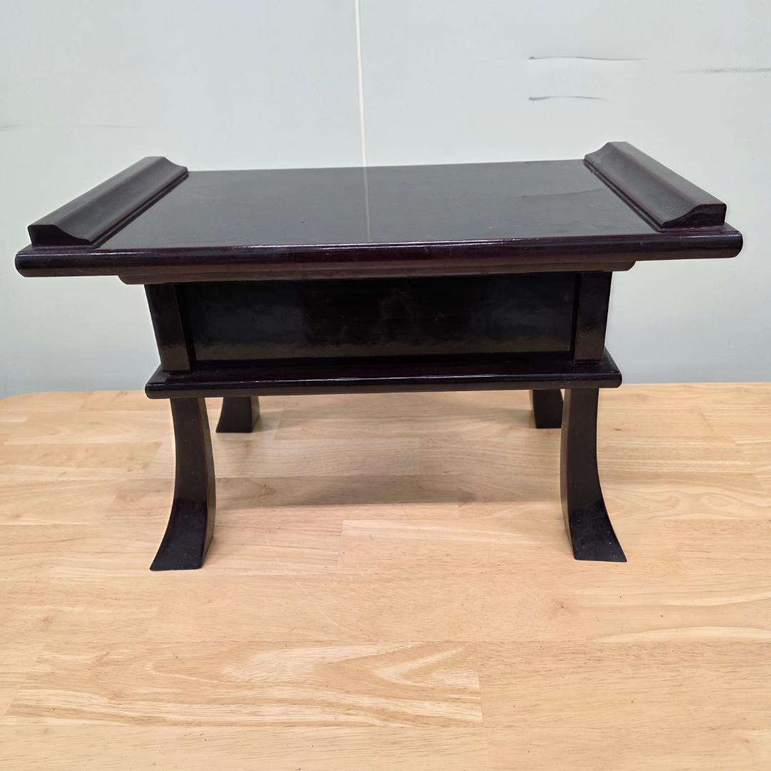 引き出し付き黒座卓 経机 お供え机 16号 仏壇用机 仏壇前机 仏壇前台