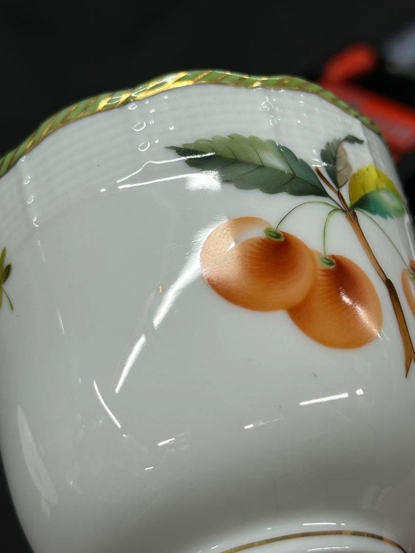 ①【美品】HEREND ヘレンド　エスキース　チェリー　カップ　プレート