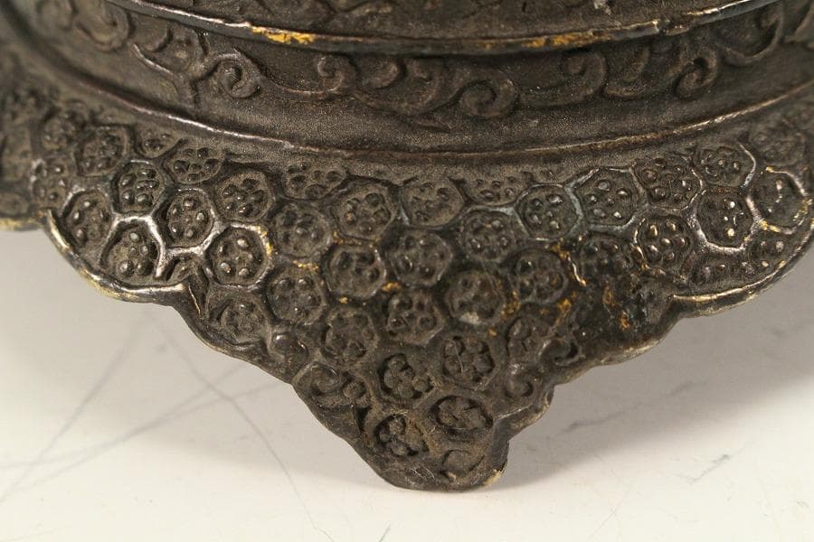 古銅 鬼持ち香炉 仏教美術(K-LC969)