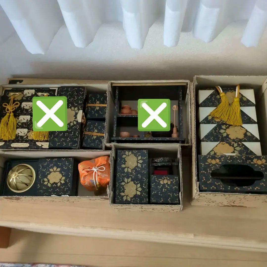 【更にお値下げ❗️】ひな祭り飾り御道具5点セット 漆塗り　伝統工芸品　長期保管品