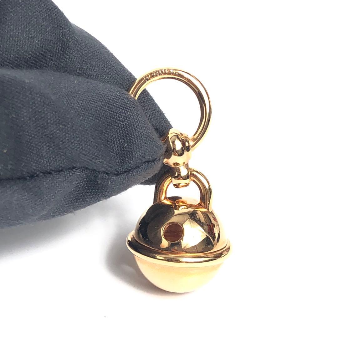 【美品】HERMES エルメス スカーフリング 鈴 ベル ピンクゴールドカラー