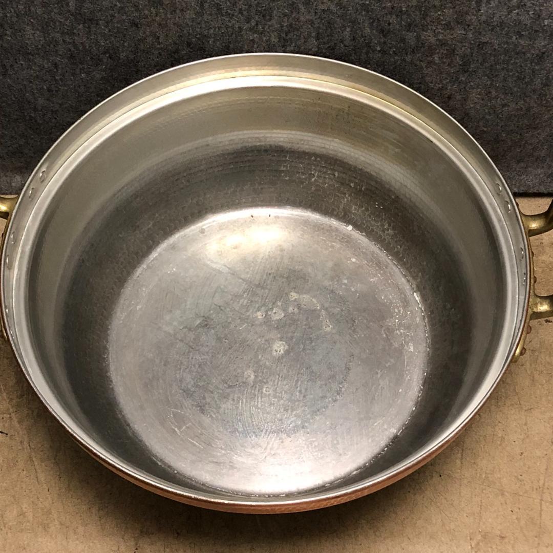 胴　54㎝大型鍋　打出料理鍋　錫引き