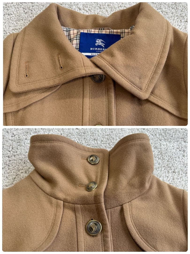 希少美品✨バーバリーブルーレーベル　ウールプリーツコート38 ノバチェック
