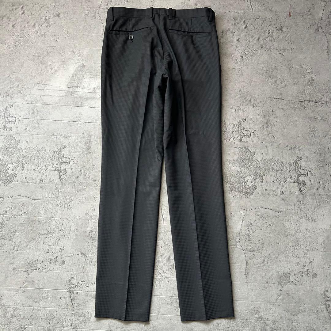 未使用級 リスペクトネロ 最高級ライン シャドウチェック 3ピース スーツ 濃紺