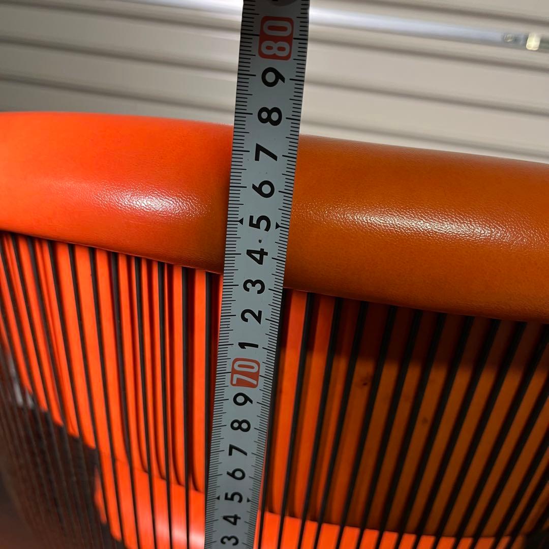 希少　70’s 動作OK バーバーチェア　2脚セット　オレンジ 昭和　レトロ