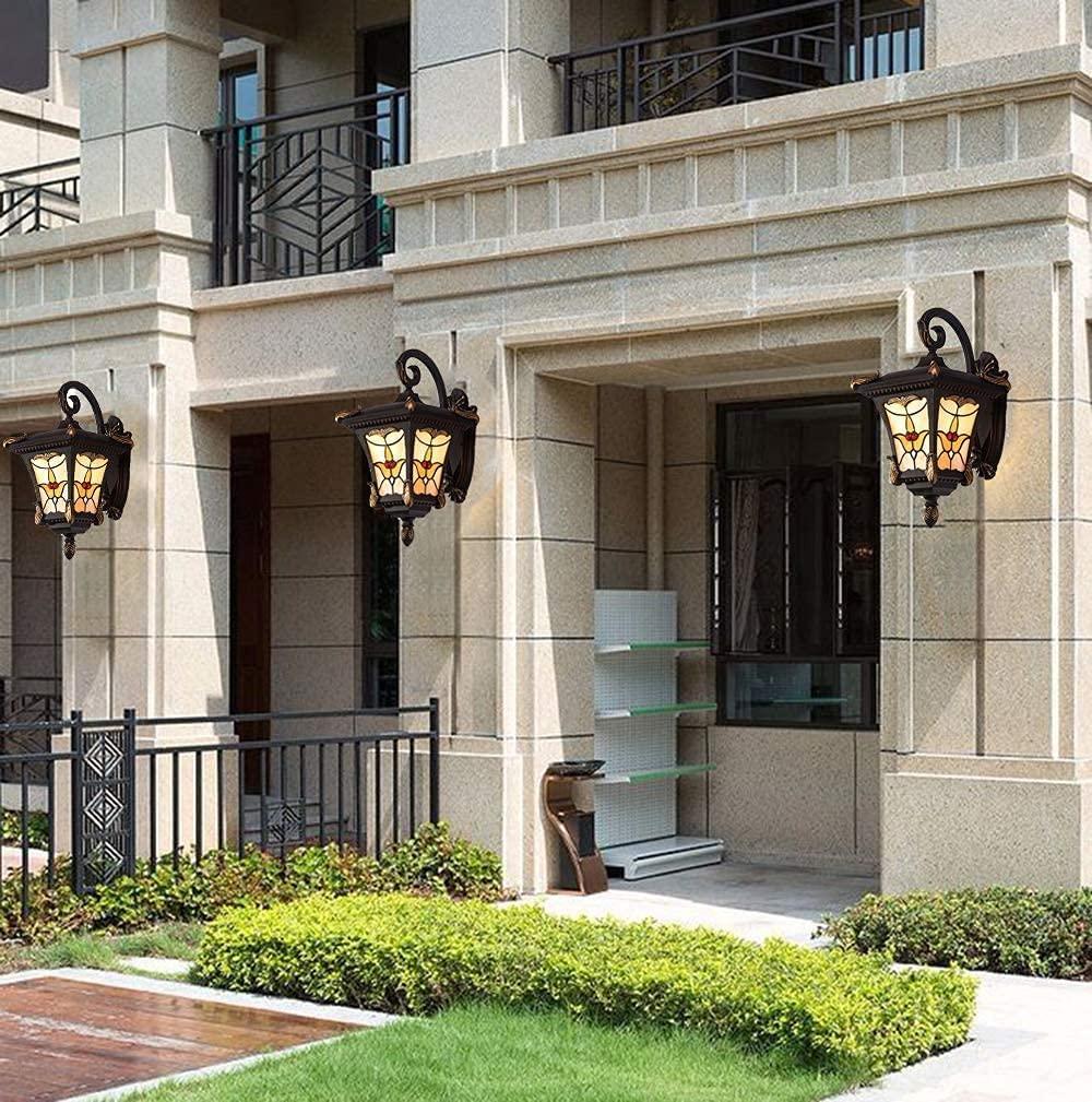 ステンドグラス ポーチライト 北欧風デザイン 玄関照明