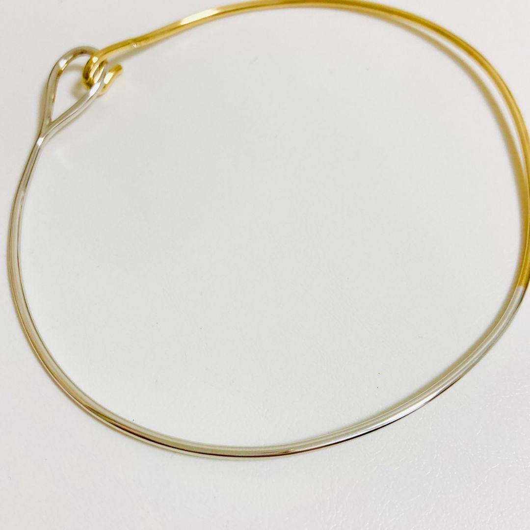 パイプデザインのアンクレット 925 k18??