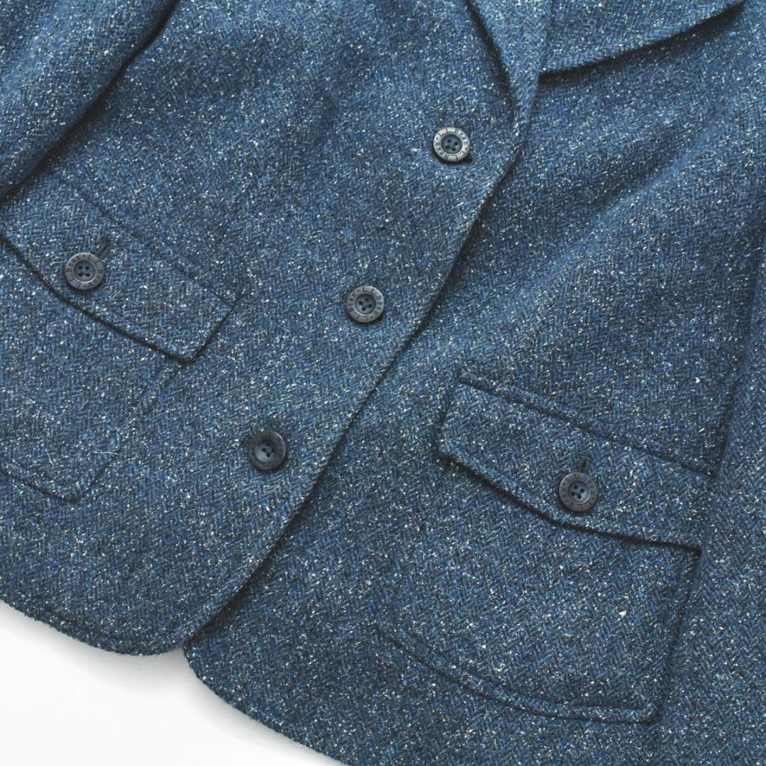 エルエルビーン テーラードジャケット ブレザー ヘリンボーン柄 ライトブルー ♪