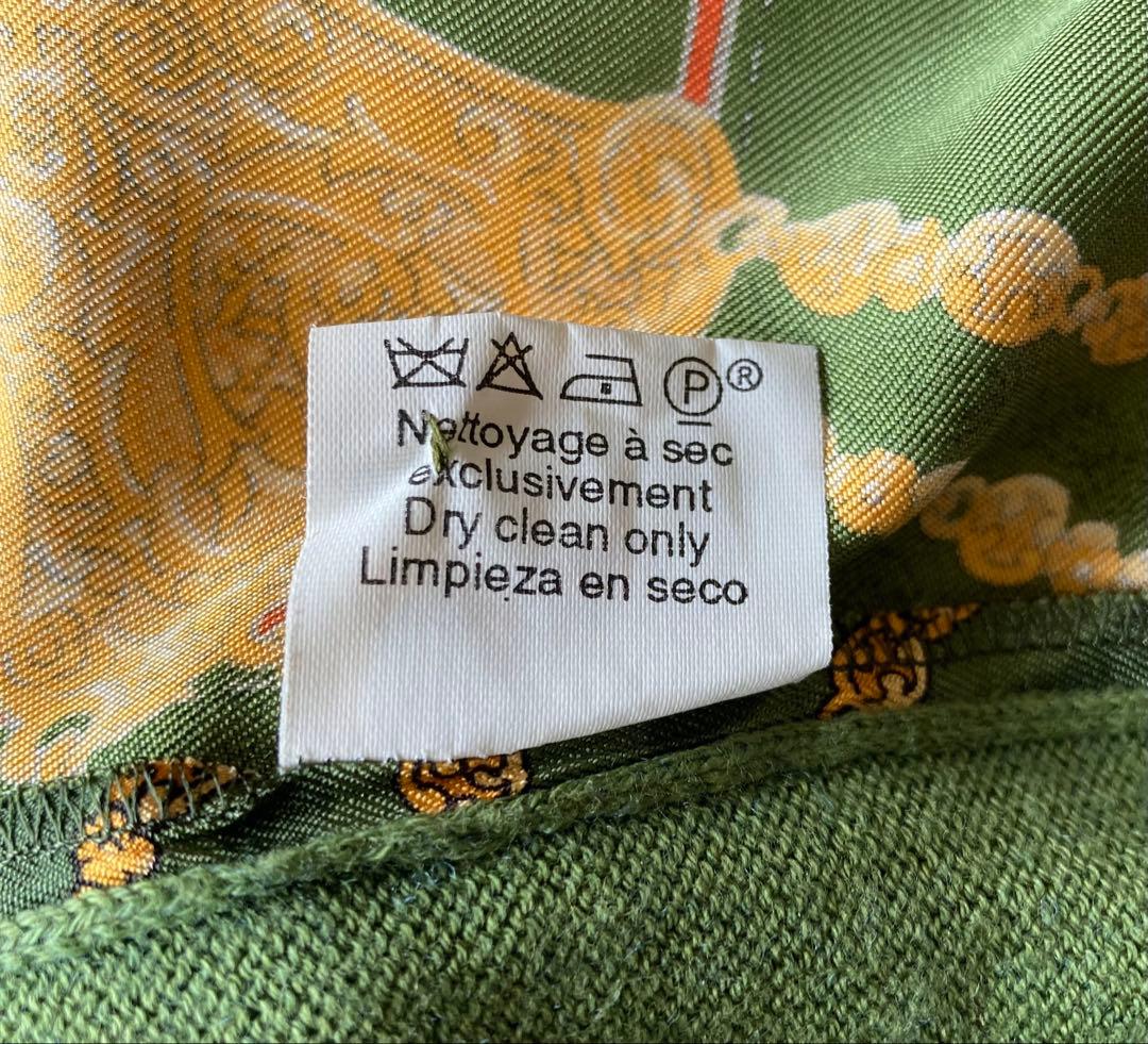 HERMES エルメス 総柄ニット切替ポロシャツ シルク/コットン/カシミヤ L