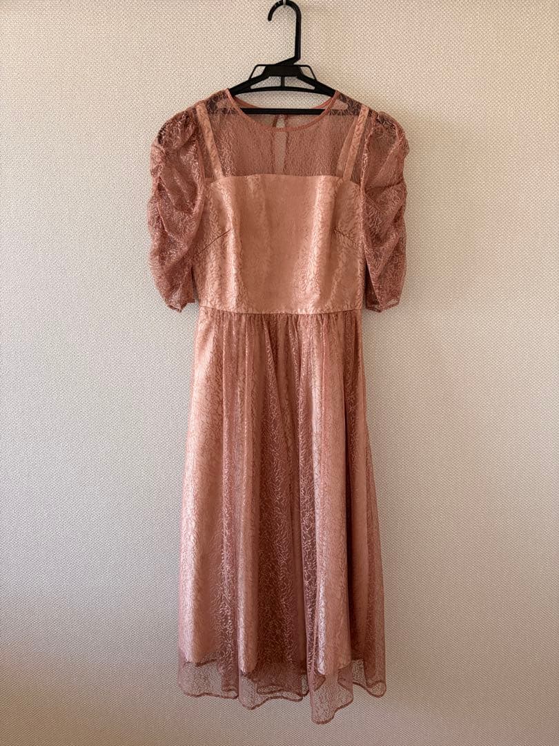 Aimer エメ パーティー ドレス ピンクベージュ S 低身長