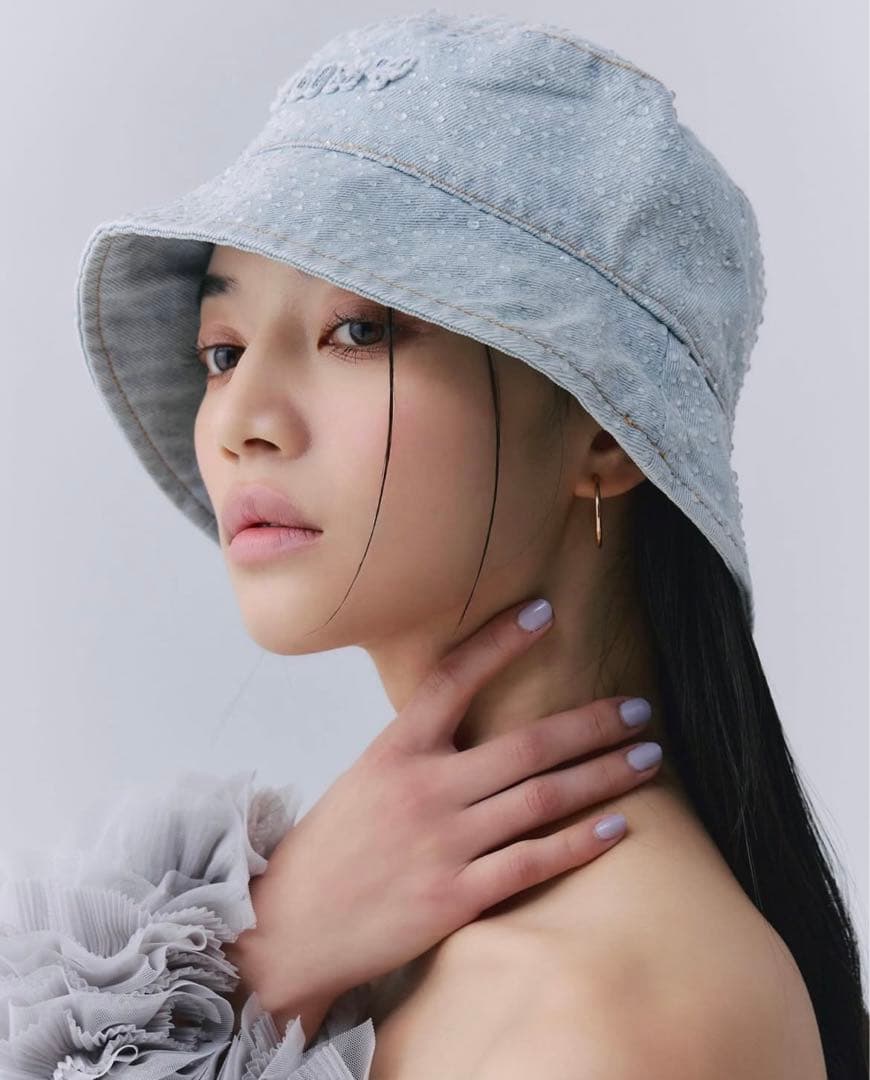 新作 eimy istoire drop pattern デニム バケットハット