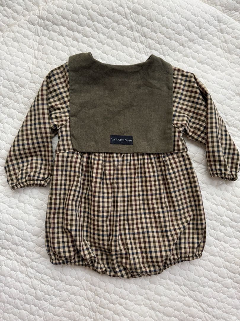 ロンパース・カバーオール Maison Marelle romper BAC gingham 18m