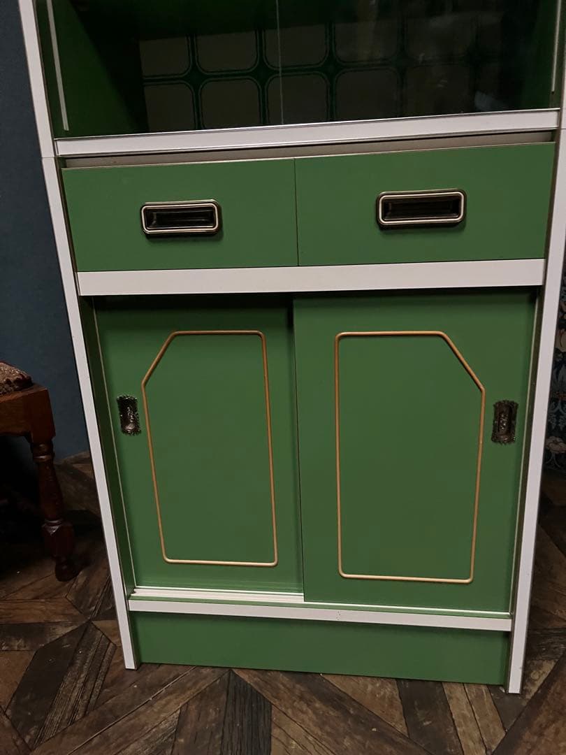 食器棚 レトロポップ 昭和レトロ インテリア 水屋 飾り棚 当時物