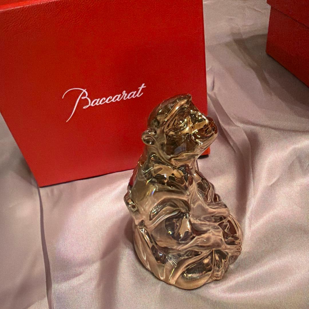 バカラ／サル クリスタル フィギュリン ゴールド 干支／BC439