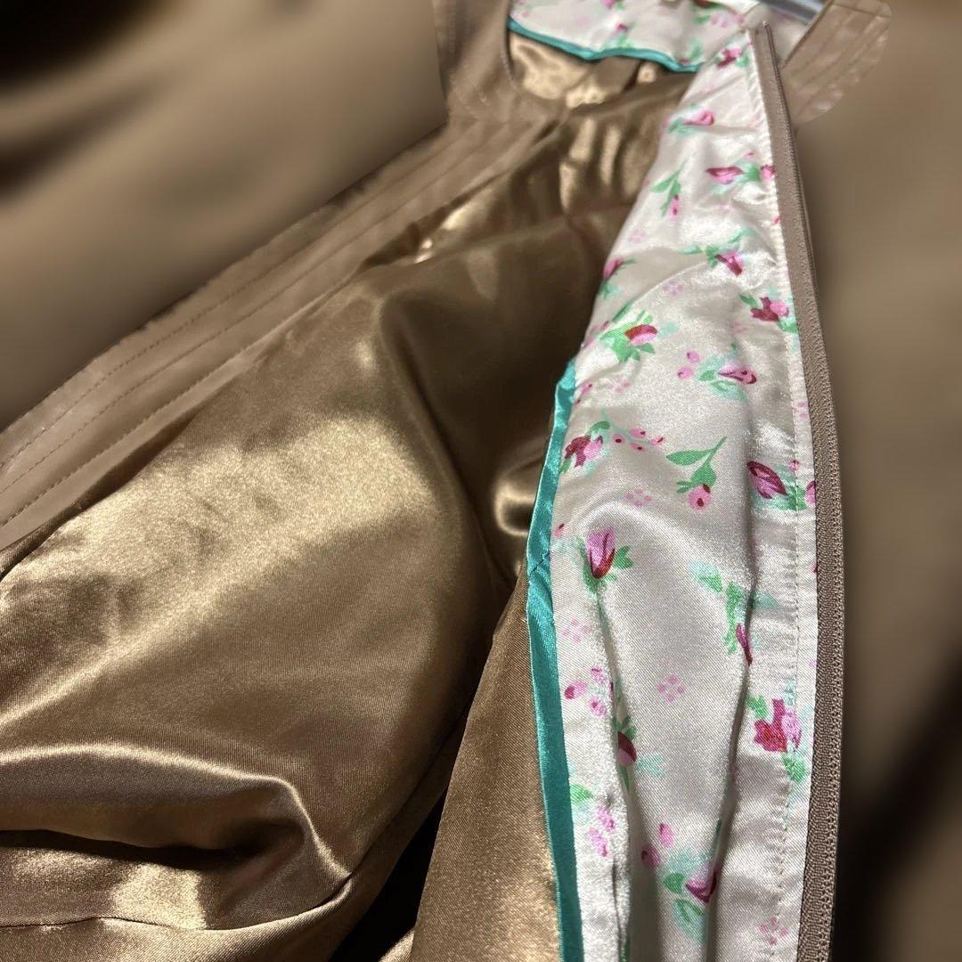 ✨Super Beauty ✨ノーカラーコート✨42 Lサイズ✨ブラウン✨美品✨