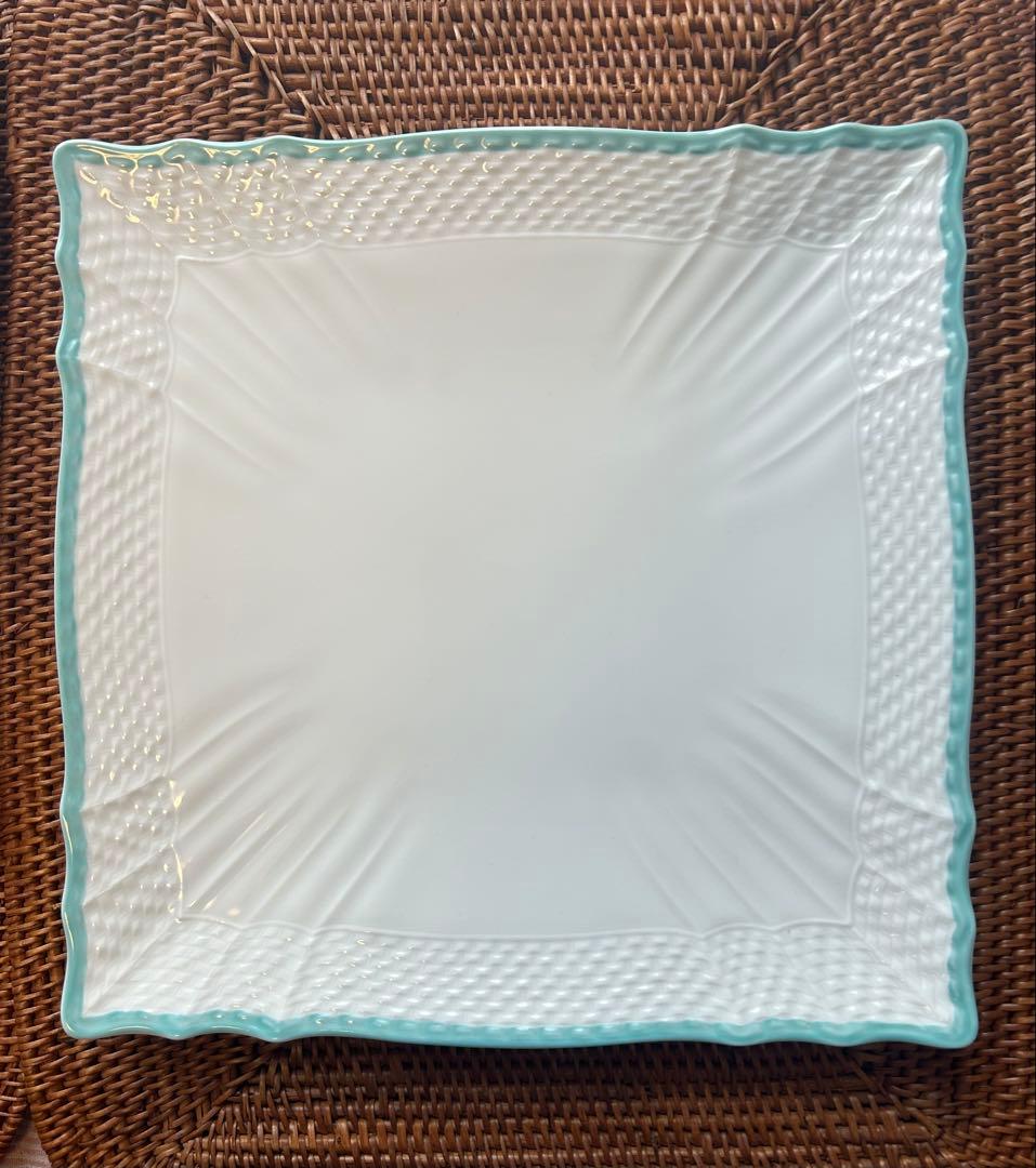 リチャードジノリ 2枚 ベッキオホワイト 22cm レア スクエア プレート 皿