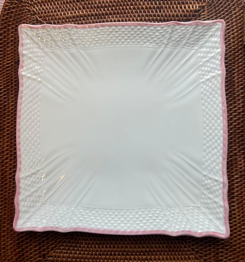 リチャードジノリ 2枚 ベッキオホワイト 22cm レア スクエア プレート 皿