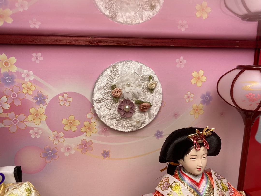 東京久月　雛人形アクリルケース入り親王飾り・間口約５６×奥行約３１×高さ約３４㎝