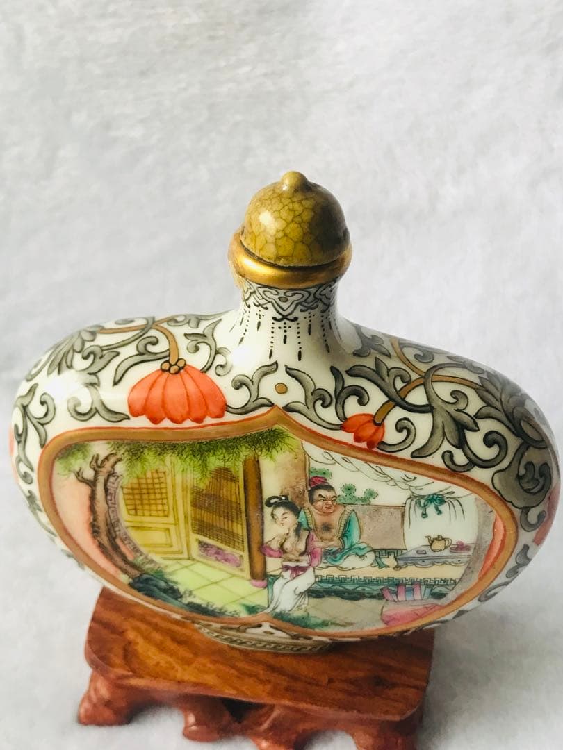 鼻煙壺「吃喝嫖賭」手絵 精品 コレクション