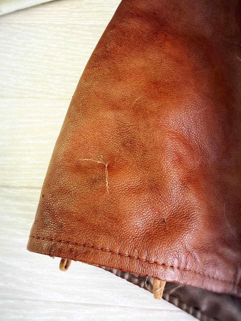 ☆goa ゴア ラムレザー 革ジャン ファー付き ブラウン 難あり