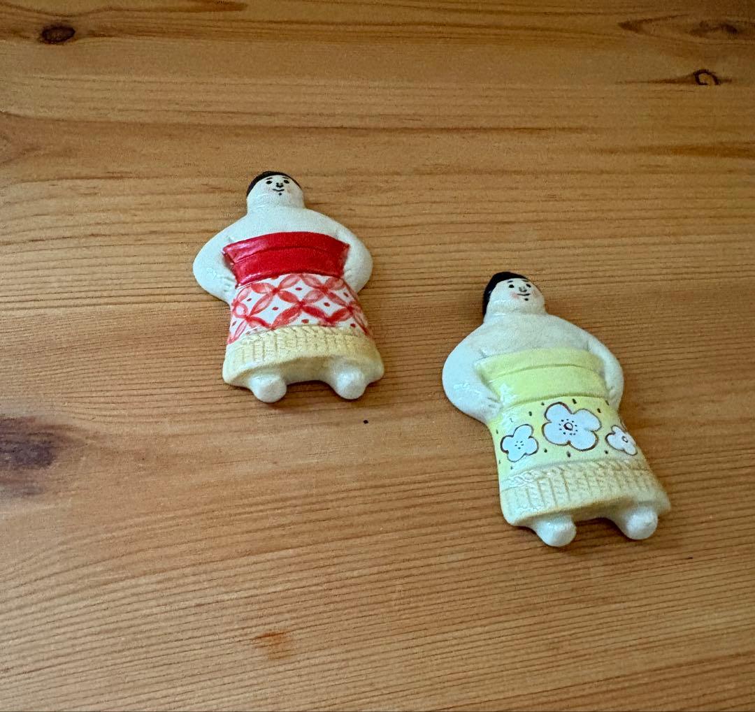 五月女京子　お相撲さん箸置き　2個セット