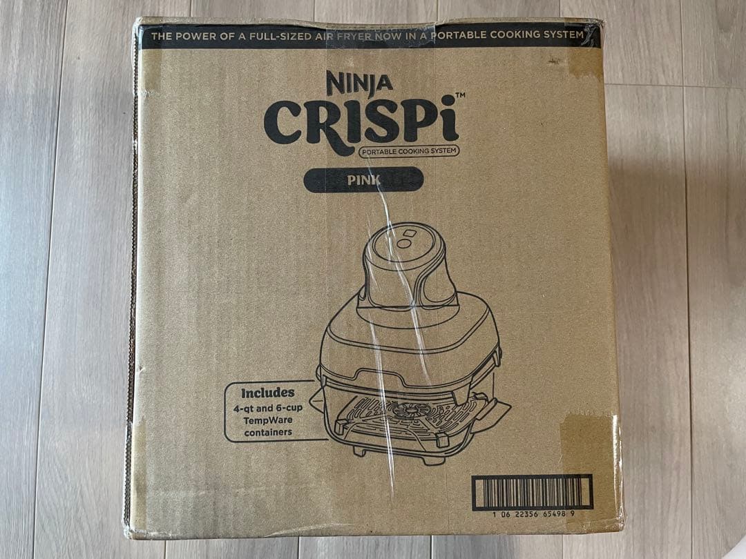 ninja crispi エアフライヤー　ガラスポータブル調理システム　ピンク