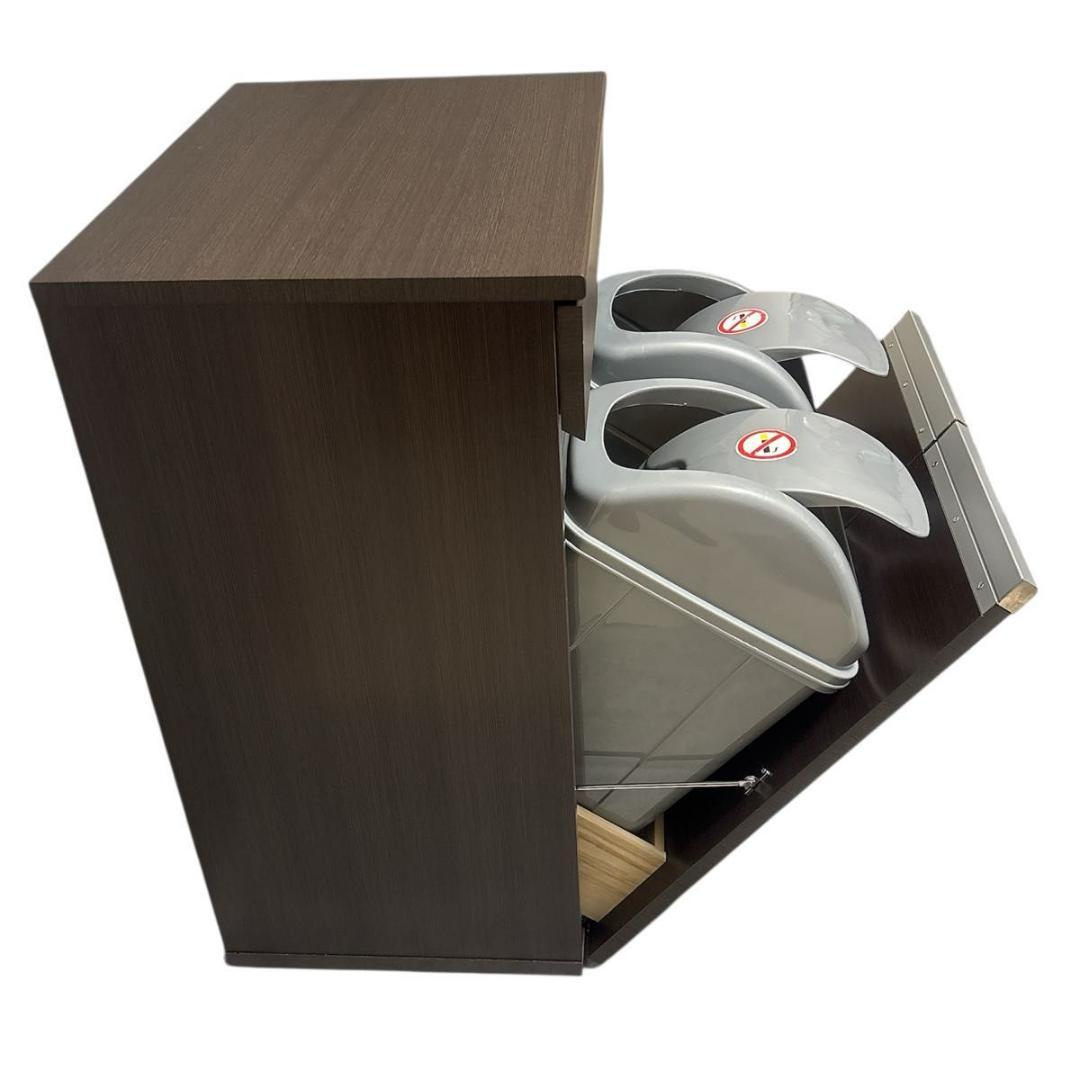 【ほぼ新品】クロシオ 分別 ダイニングダストボックス 2D 木目ブラウン 2分別