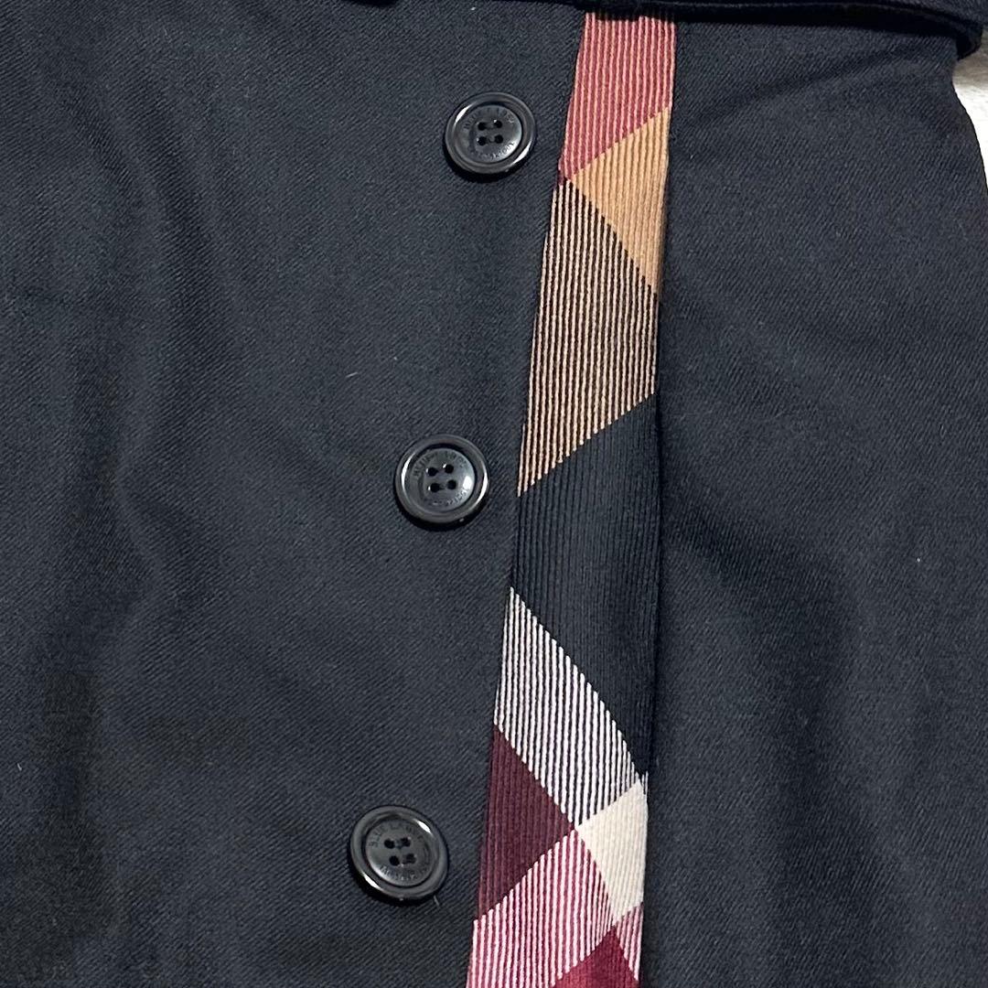 美品 ブルーレーベルクレストブリッジ ソフトサキソニーガウチョパンツ 38 黒