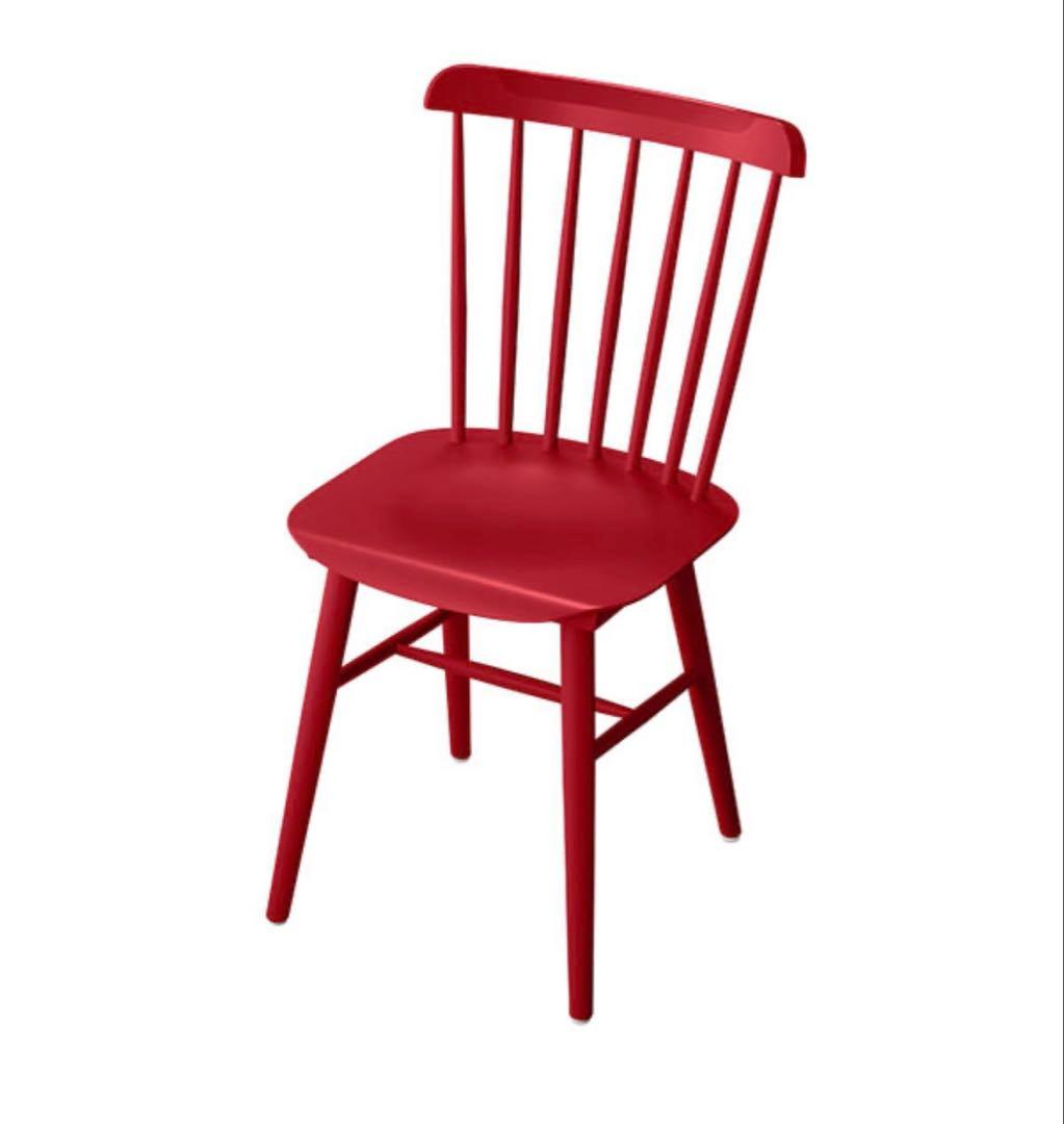 ⑤Oliver　ダイニングチェア　ウィンザーチェア　希少レッド まとめ買いOK✨