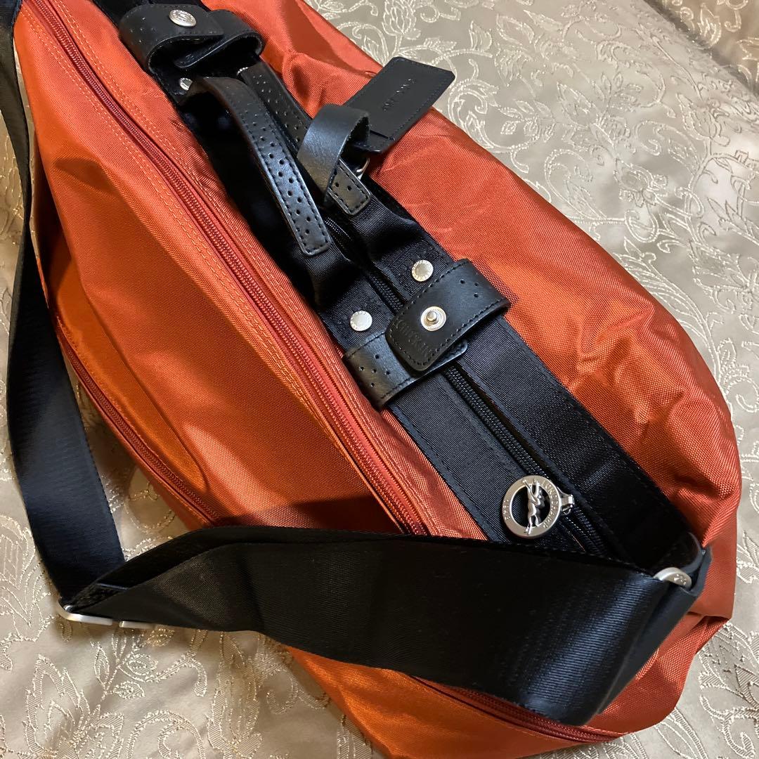 美品！LONGCHAMP ボストンバッグ オレンジ　2way 大きめ