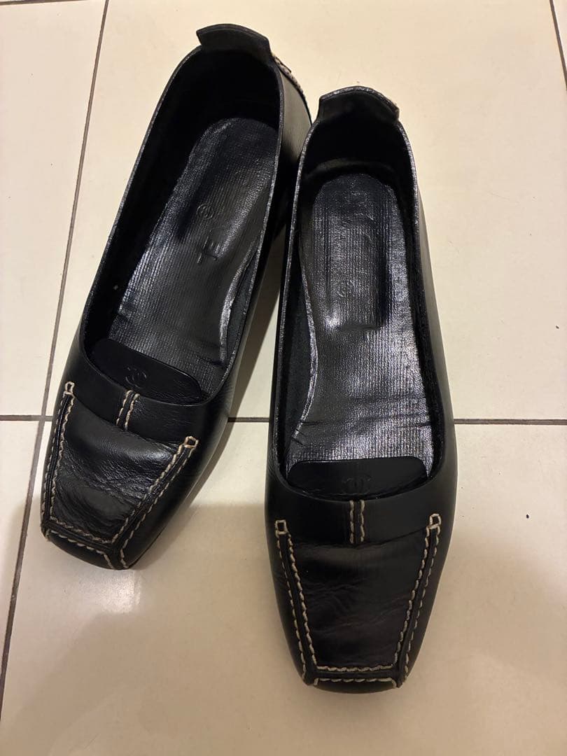 お値下げ中⭐︎シャネル　フラットシューズ　ブラック24.5cm ローファー