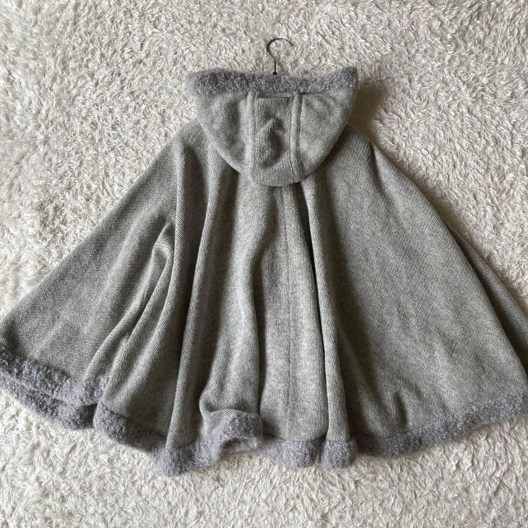 未使用に近い　バーバリーブルーレーベル　モヘヤ　ポンチョ　ケープM グレー