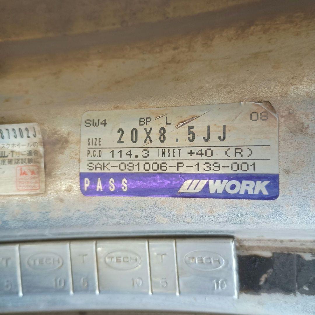 Work SCHWERT 20インチアルミホイール 2本 ブラック/シルバー