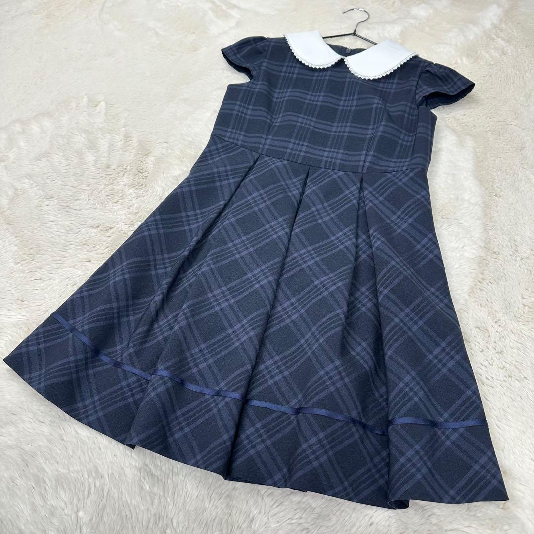✨美品✨ショパン 130 入学式 卒園式 フォーマルアンサンブル格子柄ワンピース