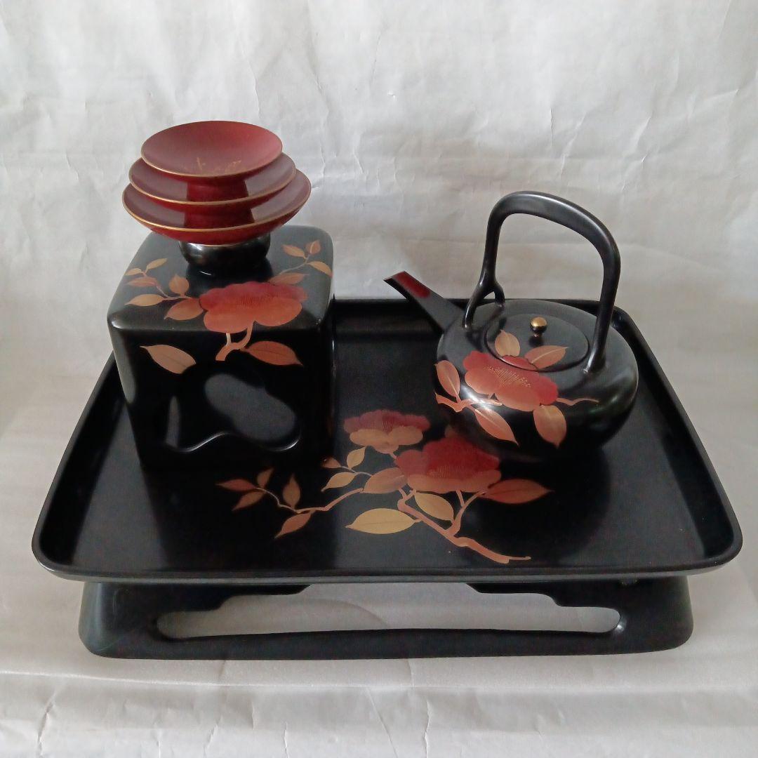 漆塗り　屠蘇器セット　天然木