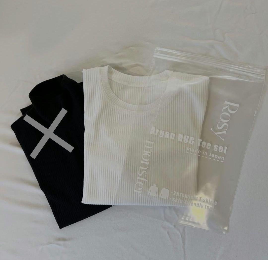 【新品未使用品】rosymonster　アルガン　リブ　クルーネック　ホワイト