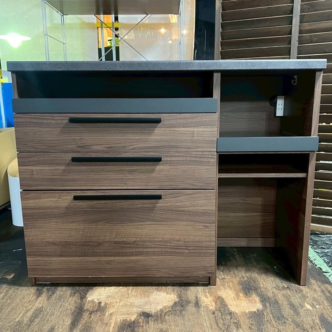 【 羽出品 】パモウナ キッチンカウンター レンジボード 食器棚 シンプル