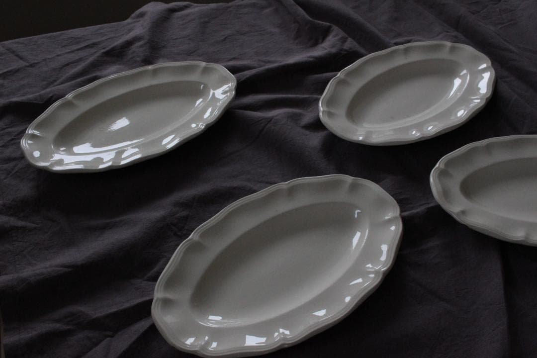 【B】サルグミンヌ・ 花リムラヴィエプレート/フランスアンティーク